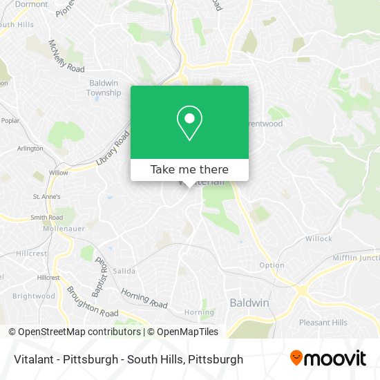 Mapa de Vitalant - Pittsburgh - South Hills