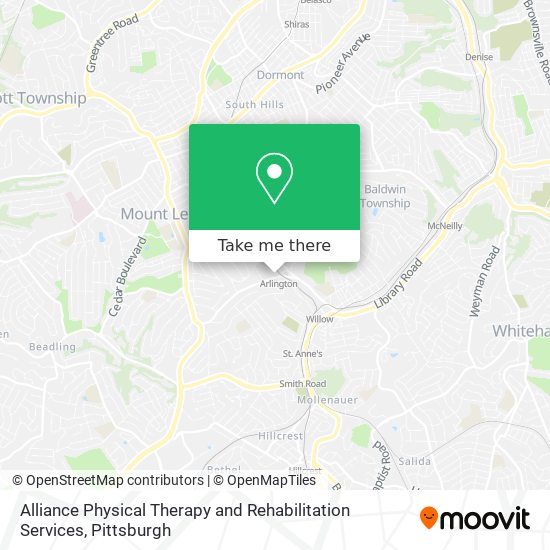 Mapa de Alliance Physical Therapy and Rehabilitation Services