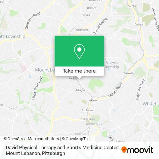 Mapa de David Physical Therapy and Sports Medicine Center: Mount Lebanon