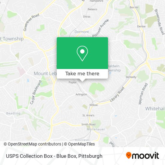 USPS Collection Box - Blue Box map