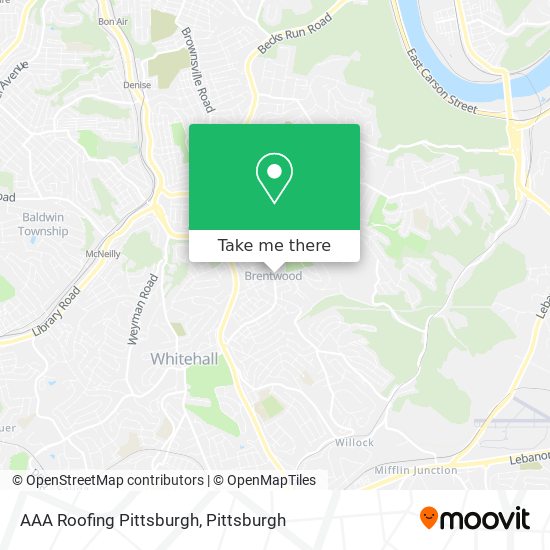 Mapa de AAA Roofing Pittsburgh
