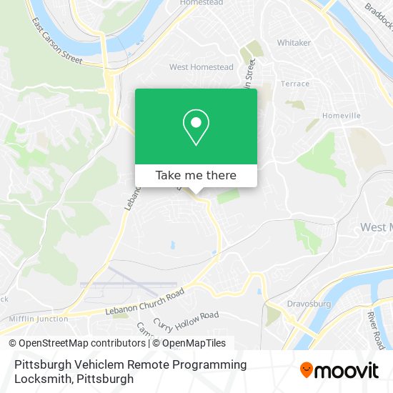 Pittsburgh Vehiclem Remote Programming Locksmith map