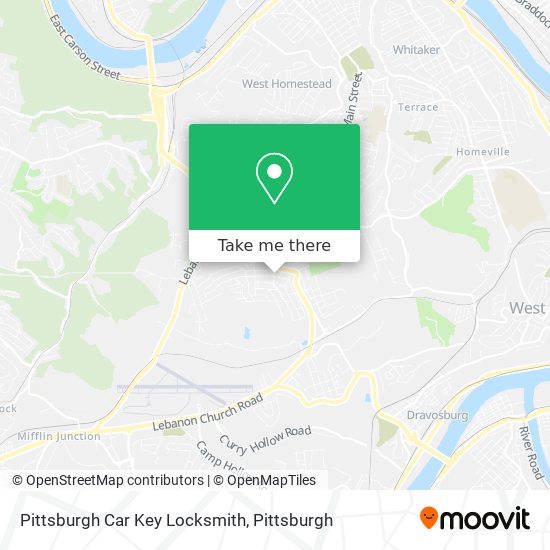 Pittsburgh Car Key Locksmith map