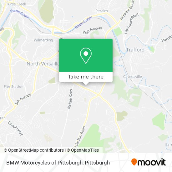 BMW Motorcycles of Pittsburgh map
