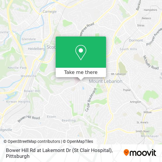 Bower Hill Rd at Lakemont Dr (St Clair Hospital) map