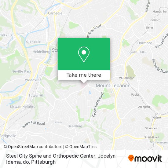 Steel City Spine and Orthopedic Center: Jocelyn Idema, do map