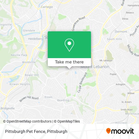 Mapa de Pittsburgh Pet Fence