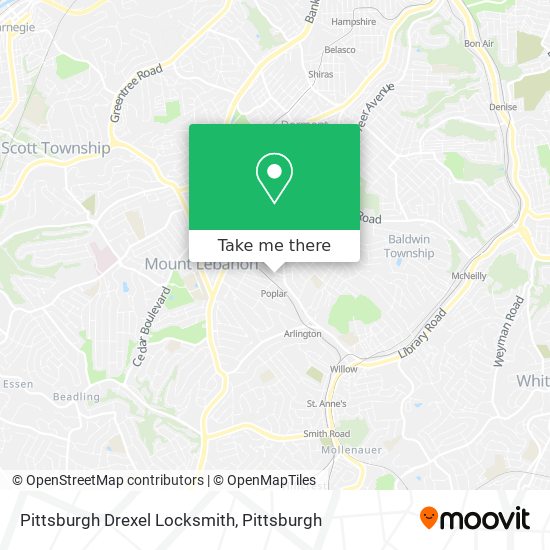 Pittsburgh Drexel Locksmith map