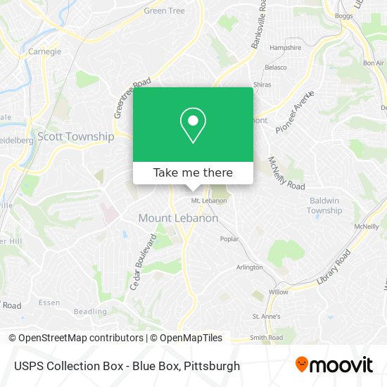 USPS Collection Box - Blue Box map