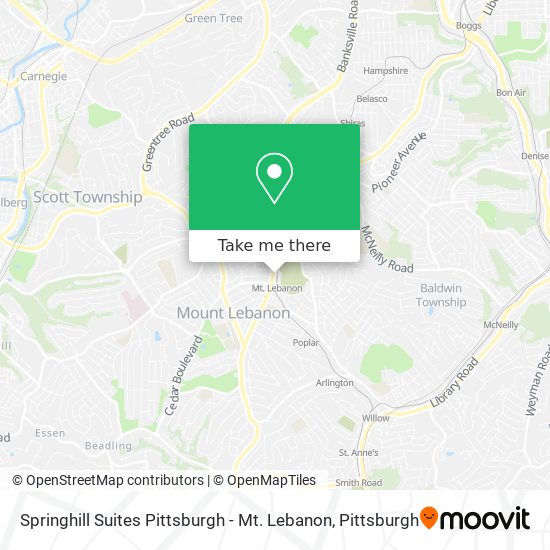 Mapa de Springhill Suites Pittsburgh - Mt. Lebanon