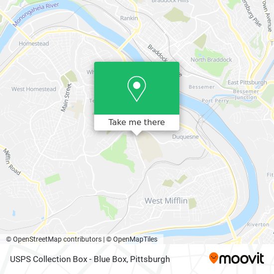 Mapa de USPS Collection Box - Blue Box