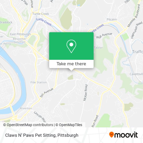 Mapa de Claws N' Paws Pet Sitting