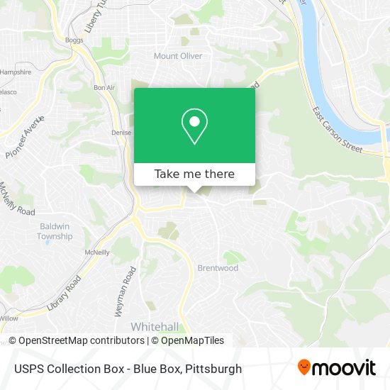 Mapa de USPS Collection Box - Blue Box