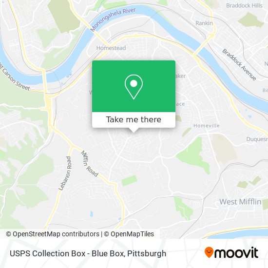 USPS Collection Box - Blue Box map