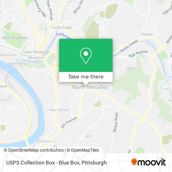 Mapa de USPS Collection Box - Blue Box