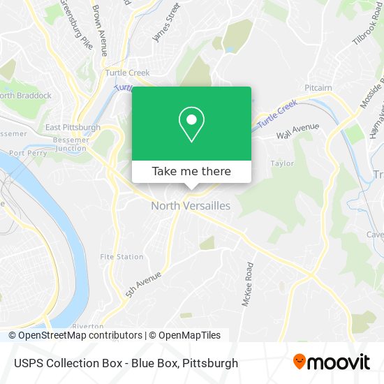 USPS Collection Box - Blue Box map