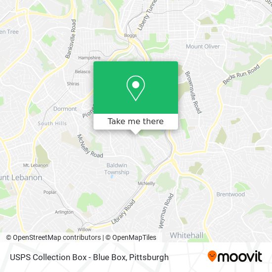 USPS Collection Box - Blue Box map