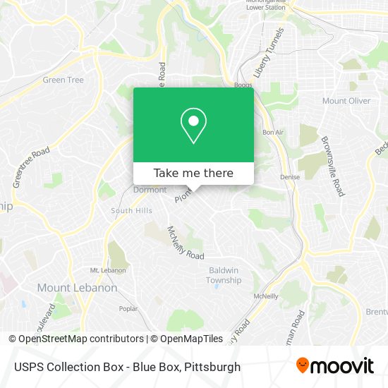 USPS Collection Box - Blue Box map