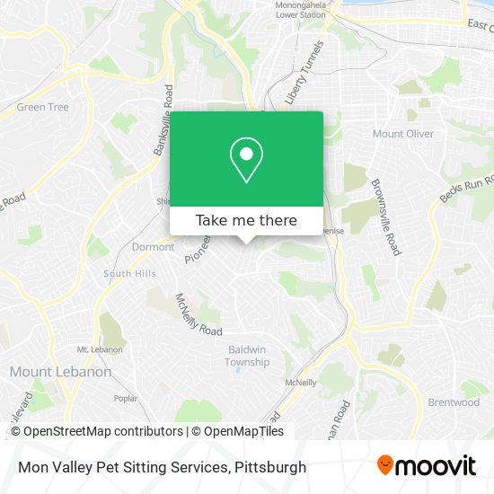 Mapa de Mon Valley Pet Sitting Services