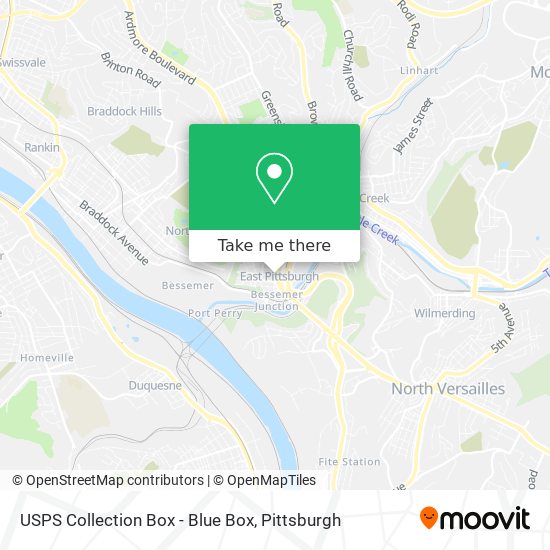 Mapa de USPS Collection Box - Blue Box