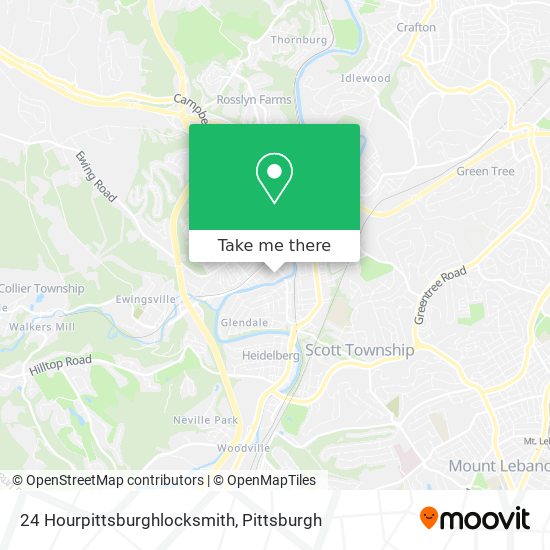 24 Hourpittsburghlocksmith map