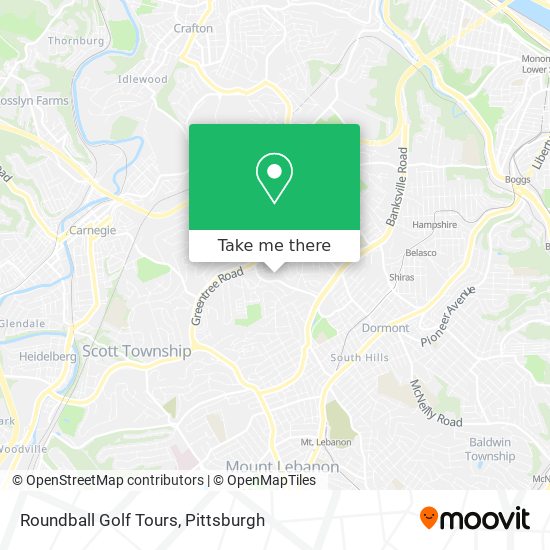 Roundball Golf Tours map