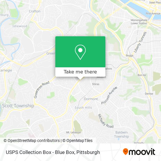 Mapa de USPS Collection Box - Blue Box