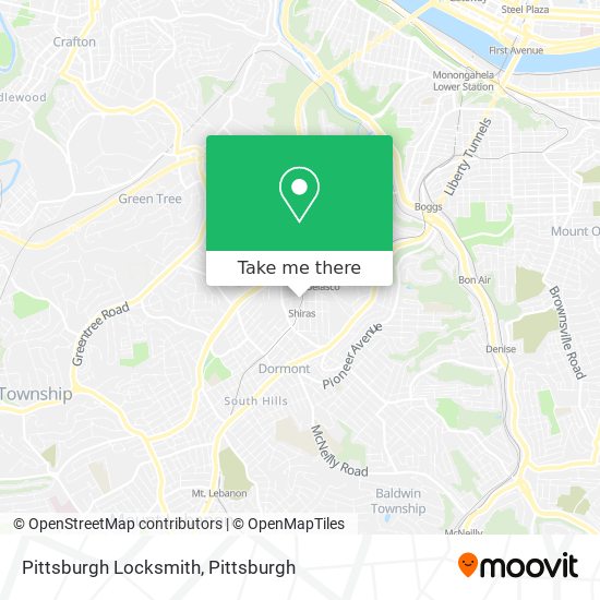 Mapa de Pittsburgh Locksmith