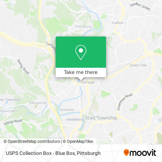 Mapa de USPS Collection Box - Blue Box