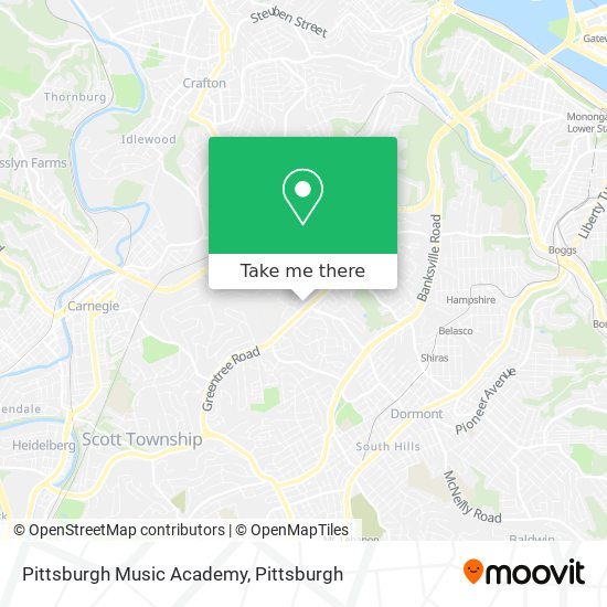 Mapa de Pittsburgh Music Academy