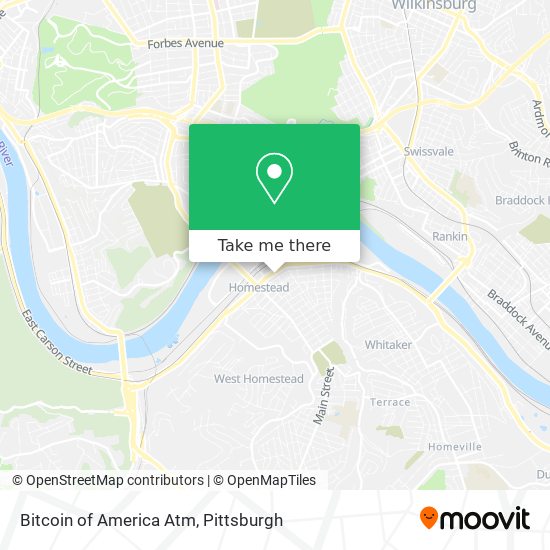 Mapa de Bitcoin of America Atm