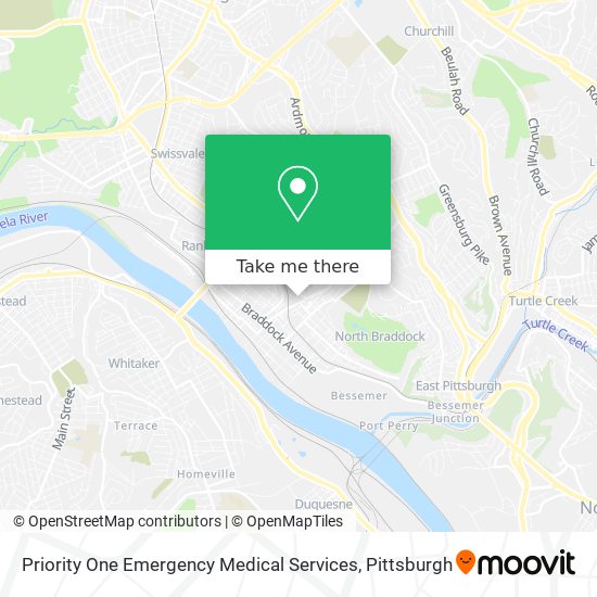 Mapa de Priority One Emergency Medical Services