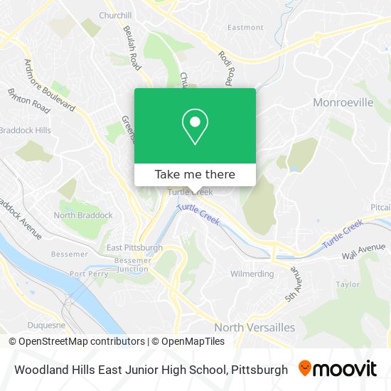 Woodland Hills East Junior High School map