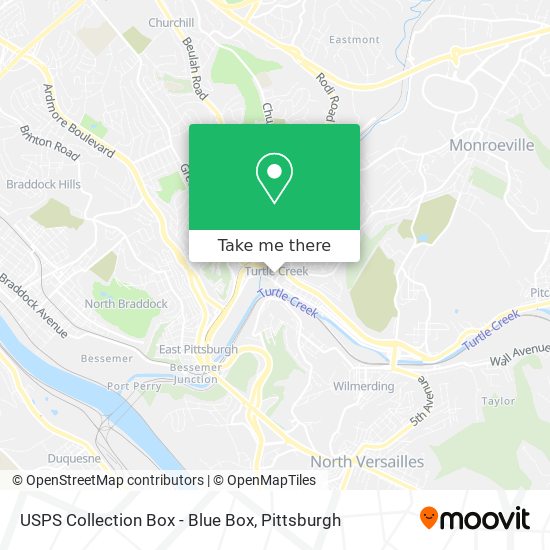 Mapa de USPS Collection Box - Blue Box