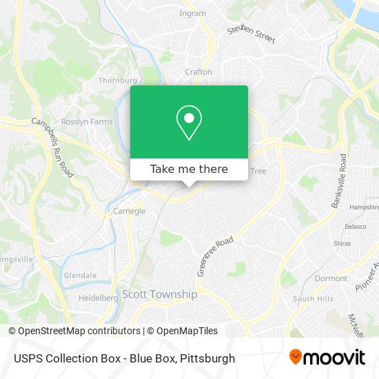 Mapa de USPS Collection Box - Blue Box