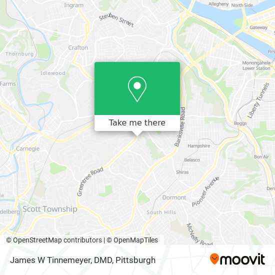 Mapa de James W Tinnemeyer, DMD