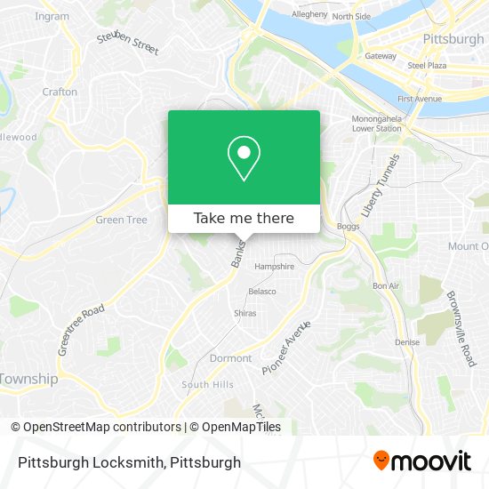 Mapa de Pittsburgh Locksmith