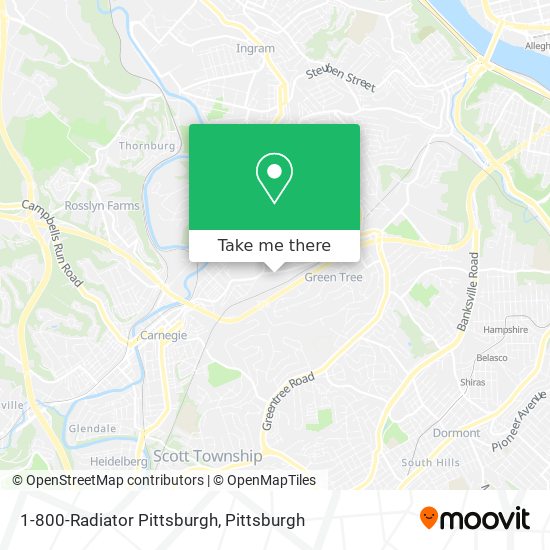 Mapa de 1-800-Radiator Pittsburgh