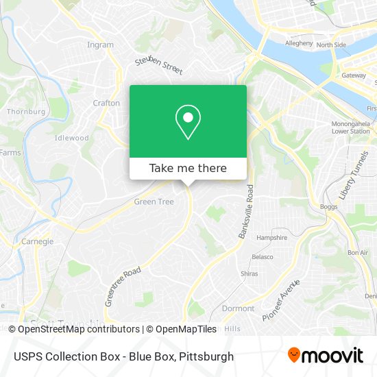 Mapa de USPS Collection Box - Blue Box