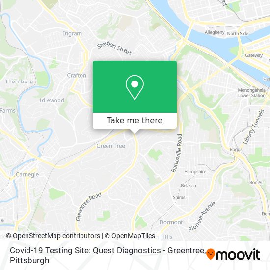 Mapa de Covid-19 Testing Site: Quest Diagnostics - Greentree