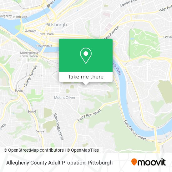 Allegheny County Adult Probation map