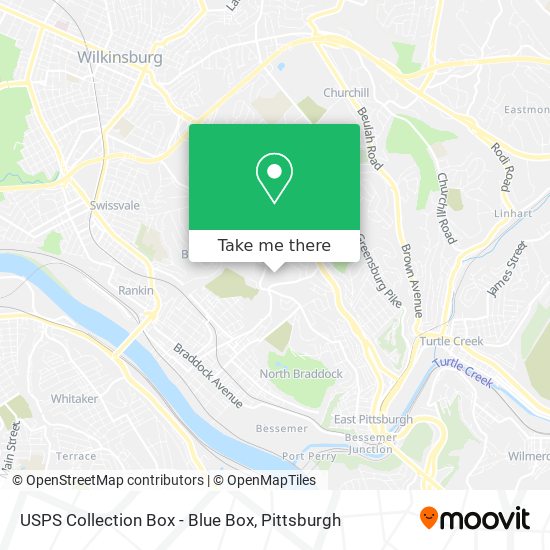 Mapa de USPS Collection Box - Blue Box