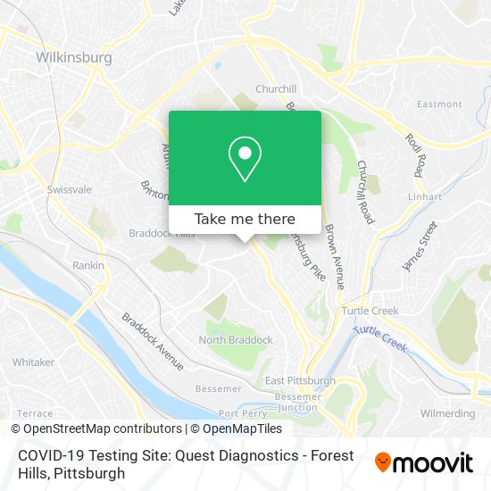 COVID-19 Testing Site: Quest Diagnostics - Forest Hills map