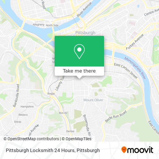 Pittsburgh Locksmith 24 Hours map