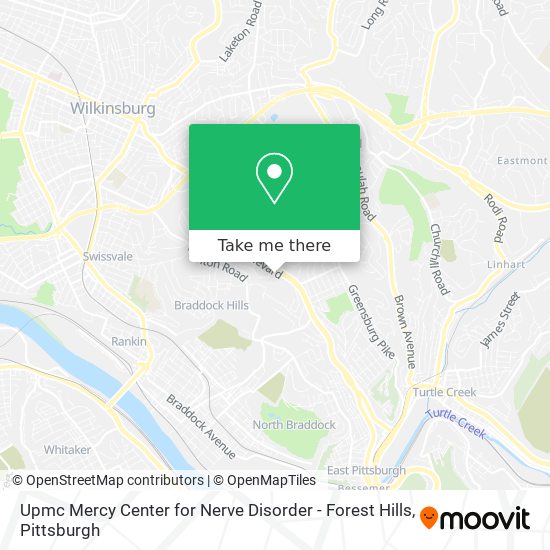Mapa de Upmc Mercy Center for Nerve Disorder - Forest Hills