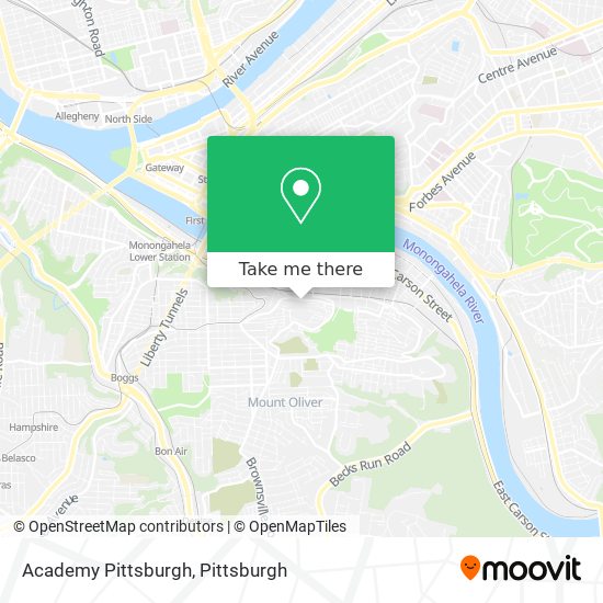 Academy Pittsburgh map
