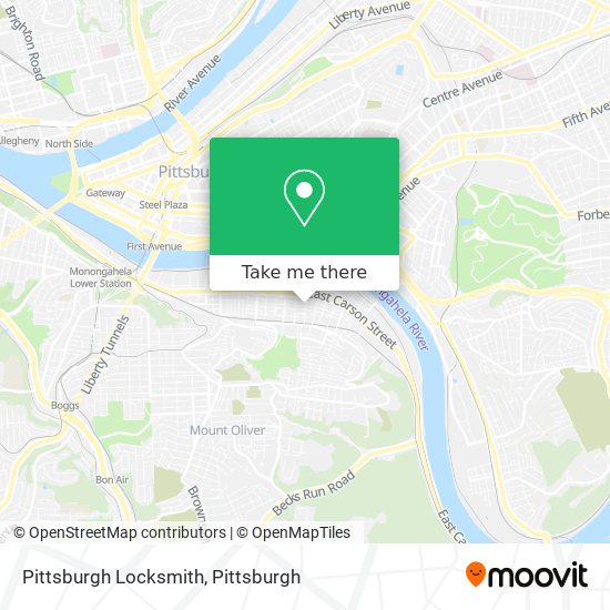 Mapa de Pittsburgh Locksmith