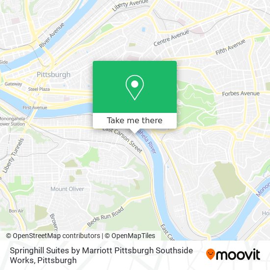 Springhill Suites by Marriott Pittsburgh Southside Works map