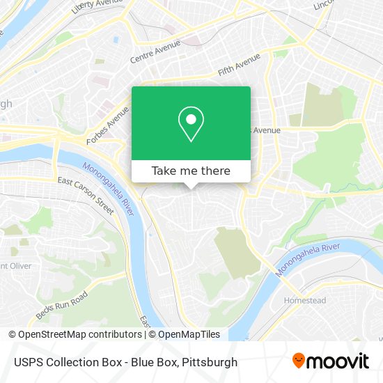 USPS Collection Box - Blue Box map