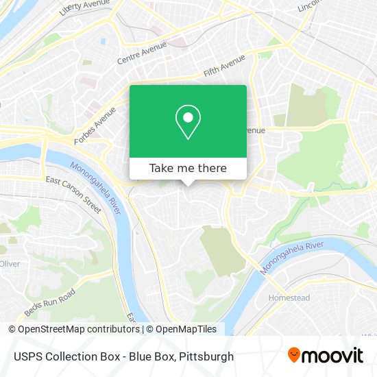 Mapa de USPS Collection Box - Blue Box